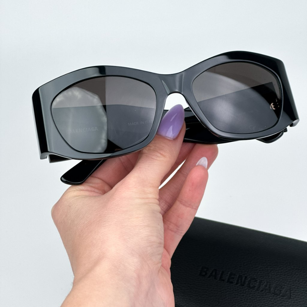 Balenciaga Bb0329s 003 Brand New Sunglasses Black Grey Geometric Unisex